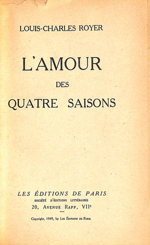 "L'Amour Des Quatre Saisons" 1949 ROYER, Louis-Charles