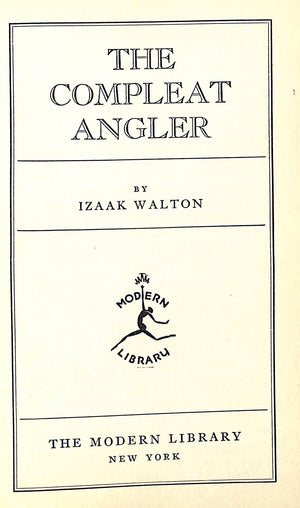 "The Compleat Angler" 1939 WALTON, Isaak