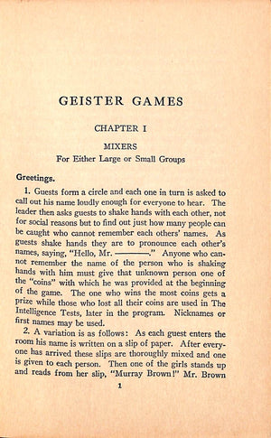 "Geister Games" 1930 GEISTER, Edna