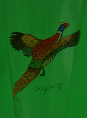 "Set x 5 Cyril Gorainoff Hand-Painted Game Bird Pilsner Glasses"