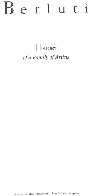 "Berluti: History Of A Family Of Artists" FOUQUIER, Eric [text by] (SOLD)