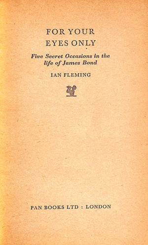 "For Your Eyes Only" 1964 FLEMING, Ian
