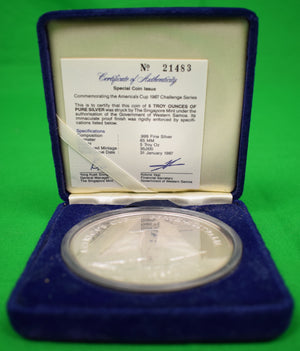America's Cup Perth Australia 5 Troy Oz .999 Silver 1987 Proof $25 Coin (New in Box) (SOLD)