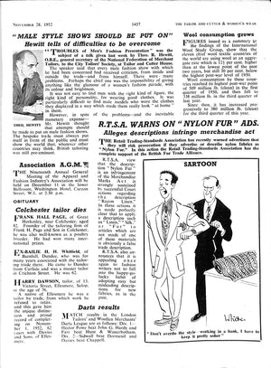 "The Tailor & Cutter The Authority On Style And Clothes" November 28, 1952