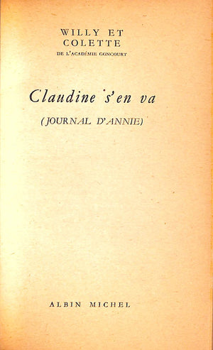"Claudine s'En Va (Journal d'Annie)" 1965 Willy et Colette