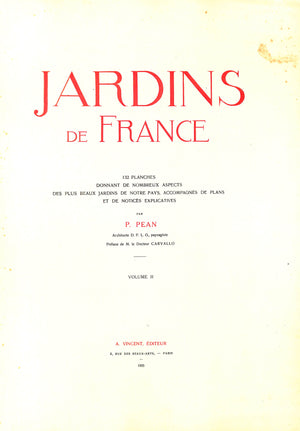 "Jardins De France: Volume II" 1925 PEAN, P.