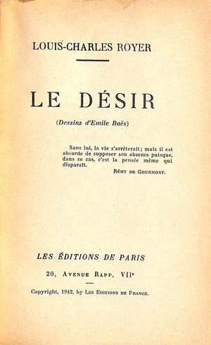 "Le Desir" 1942 ROYER, Louis-Charles