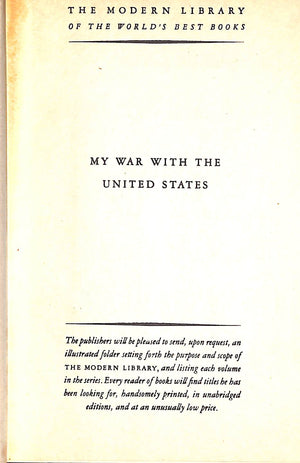"My War With The United States" 1941 BEMELMANS, Ludwig