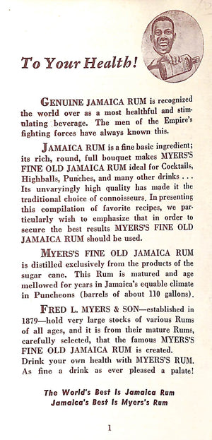 "Myer's Jamaica Rum Recipes" Booklet