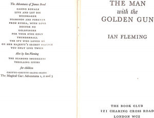 "The Man With The Golden Gun" 1965 FLEMING, Ian