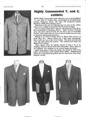 "The Tailor & Cutter The Authority On Style And Clothes" May 22, 1953