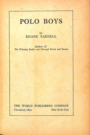 "Polo Boys" 1940 YARNELL, Duane