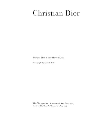 "Christian Dior" 1996 MARTIN, Richard  & KODA, Harold