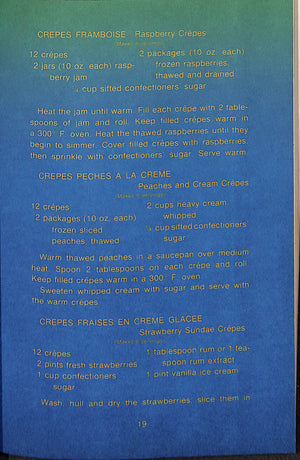 "Teen Cuisine: A Beginner's Guide To French Cooking" 1969 KIRSCH, Abby Gail and KLEIN, Sandra Bangilsdorf