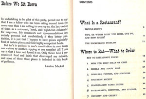 "Knife And Fork In New York: Where To Eat What To Order" 1949 MACKALL, Lawton (INSCRIBED)