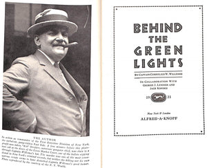 "Behind The Green Lights" 1931 WILLEMSE, Captain Cornelius W.