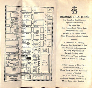 New York's Area Of Greatest Interest 1933 Map By Brooks Brothers