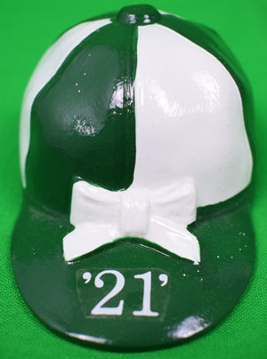 The "21" Club New York Jockey Green/ White Bottle Cap Opener (New in Box!)