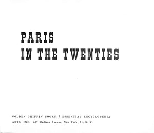 "Paris In The Twenties" 1960 LANOUX, Armand (SOLD)