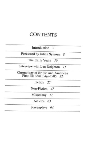 "Len Deighton An Annotated Bibliography 1954-1985" MILWARD-OLIVER, Edward