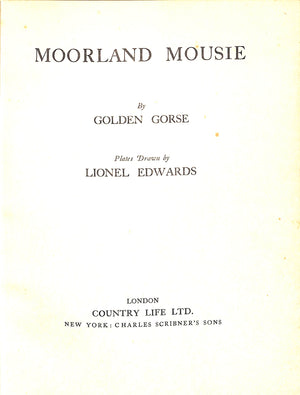 "Moorland Mousie: The Life Story Of A Child's Pony" 1929 GORSE, Golden