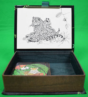 "Boxed Set Of 6 Lynn Chase Leopard Coasters"