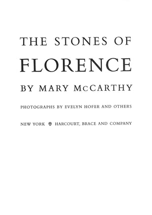 "The Stones Of Florence" 1959 MCCARTHY, Mary