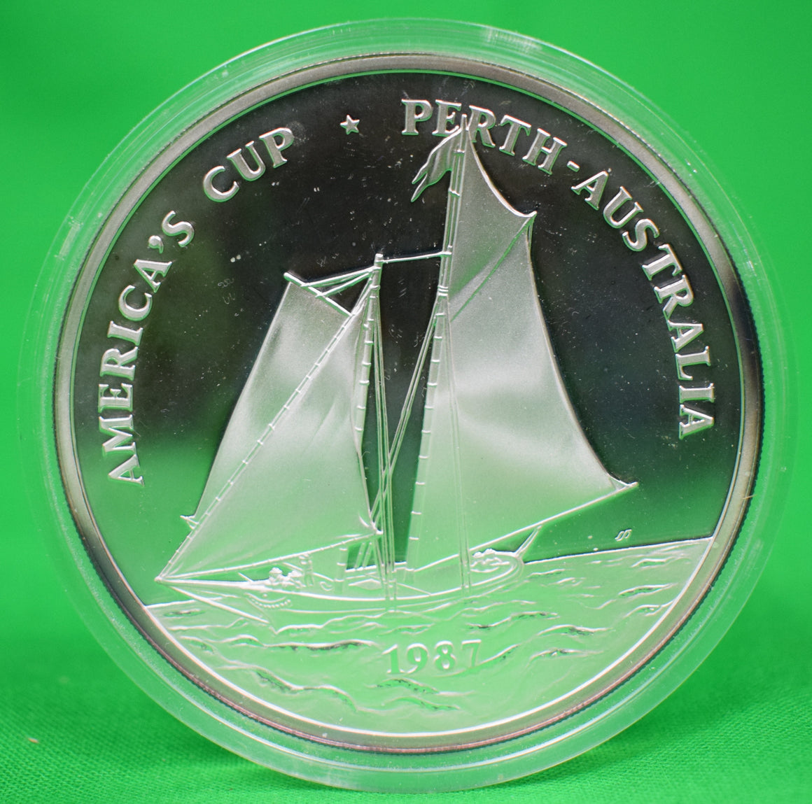 America's Cup Perth Australia 5 Troy Oz .999 Silver 1987 Proof $25 Coin (New in Box) (SOLD)