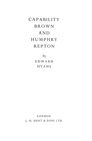 "Capability Brown & Humphry Repton" 1971 HYAMS, Edward
