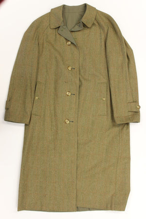 "Paul Stuart Reversible Gabardine/ Herringbone Cheviot Tweed Topcoat" Sz 40L (SOLD)