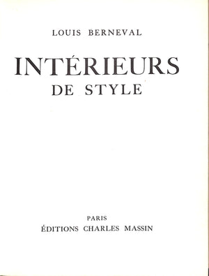 "Interieurs De Style" BERNEVAL, Louis