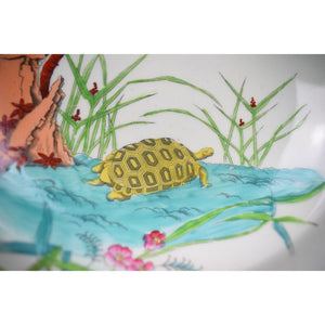 "Set x 10 Coral Chinoiserie Turtle Soup Bowls"