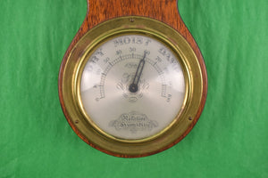 "English Banjo Barometer/ Thermometer By Salem w/ Porcelain Horsehead Rondel by F.V. (Frank Vosmansky)" (SOLD)