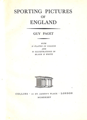 "Sporting Pictures Of England" 1945 PAGET, Guy