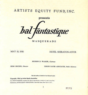 "Improvisations 1956 Bal Fantastique Masquerade Hotel Sheraton-Astor" 1956 WALKER, Hudson D.