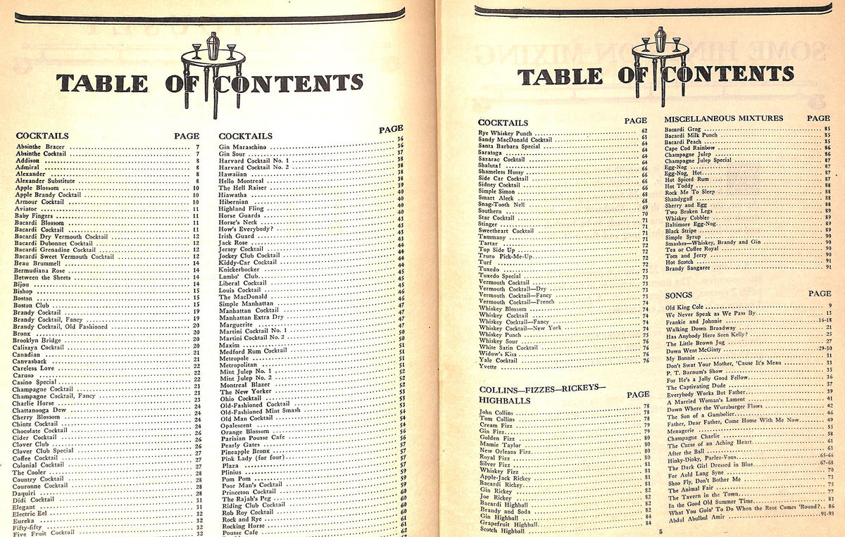 "The Home Bartender's Guide And Song Book" 1930 ROE, Charlie & SCHWENC