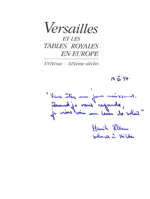 "Versailles Et Les Tables Royales En Europe XVIIeme-XIXeme Siecles" 1993