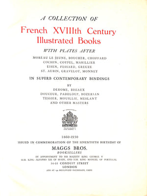 "A Collection Of French XVIIIth Century Illustrated Maggs Bros. Books 1860-1930" 1930