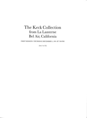 "The Keck Collection From La Lanterne Bel Air, California" Sotheby's 1991