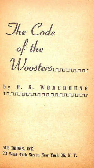 "The Code Of The Woosters/ Quick Service" 1940 WODEHOUSE, P.G. (SOLD)