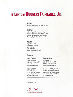 "The Estate Of Douglas Fairbanks, Jr." 2011 Doyle New York