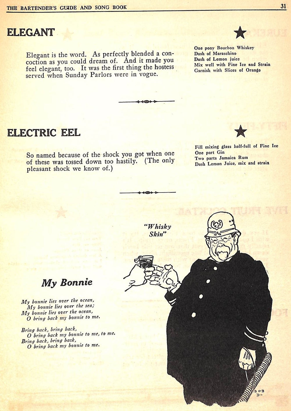 "The Home Bartender's Guide And Song Book" 1930 ROE, Charlie & SCHWENC