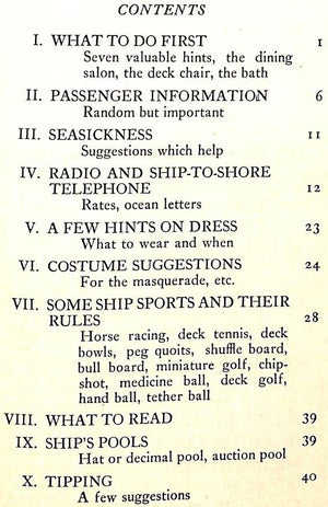 "The Bon Voyage Book: An Intimate Guide For The Modern Ocean Traveler" 1931 "Old Salt"