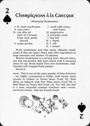 "French Recipe Cards: 52 Jumbo-Size Recipe Playing Cards" 1969 HAMAN, Albert L. III and KIZIS,  Roberta Wolfe