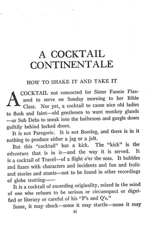 "A Cocktail Continentale A Pleasure Guide To Europe" 1926 REYNOLDS, Bruce