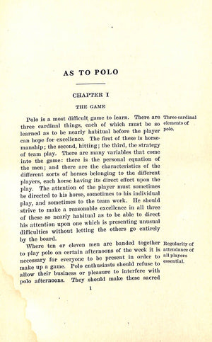 "As To Polo" 1923 FORBES, William Cameron