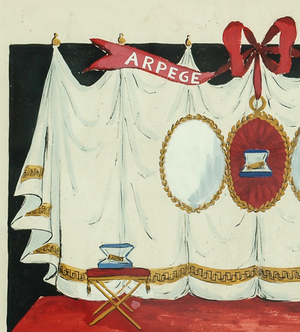 Lanvin of Paris Arpege Curtain c1950s Watercolour