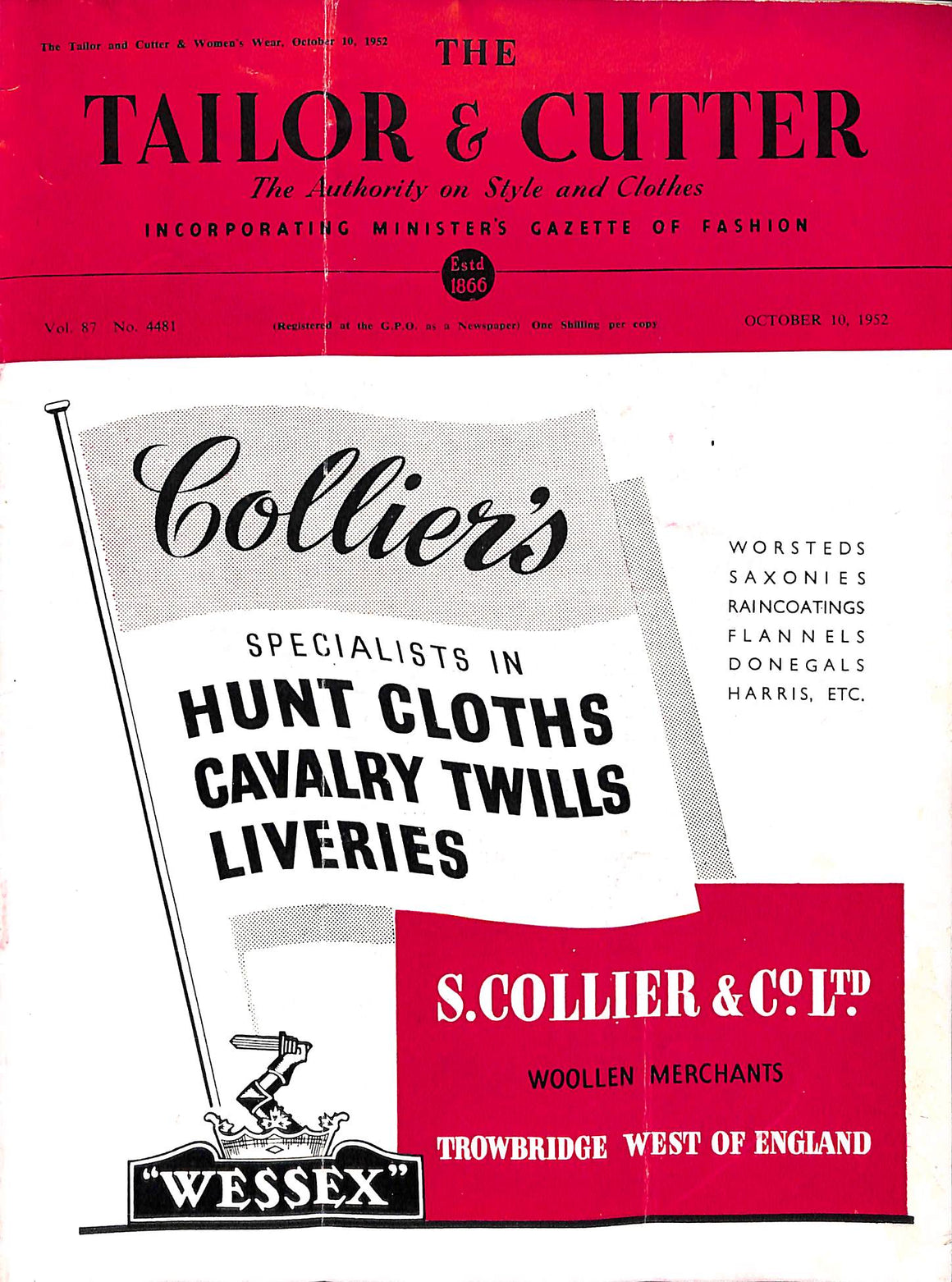 The Tailor & Cutter The Authority On Style And Clothes: October 10, 1952