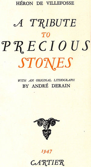 "A Tribute To Precious Stones" 1947 VILLEFOSSE, Heron de