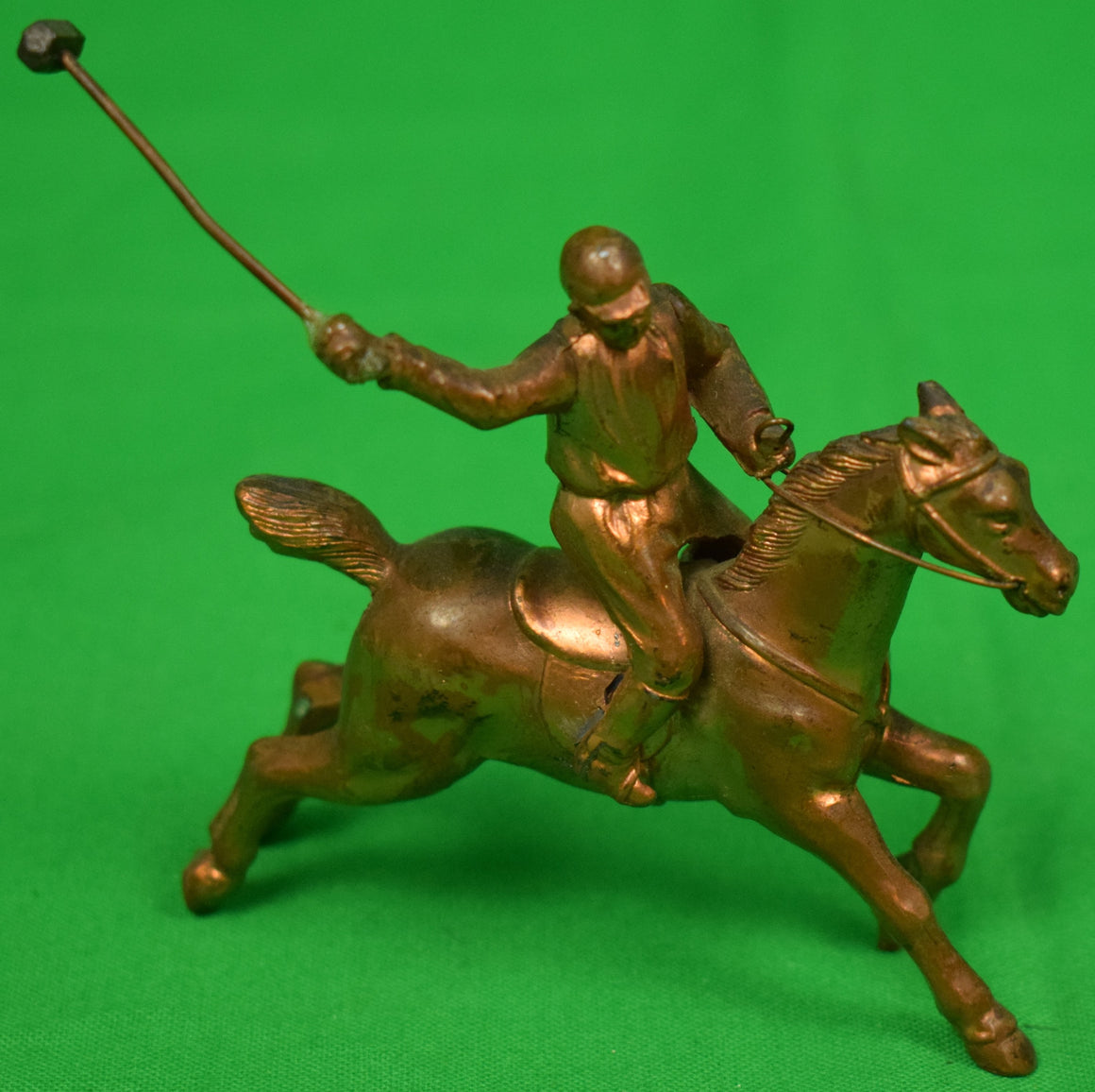 Brass Polo Player w/ Mallet On Pony
